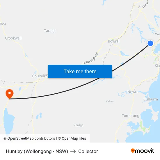 Huntley (Wollongong - NSW) to Collector map