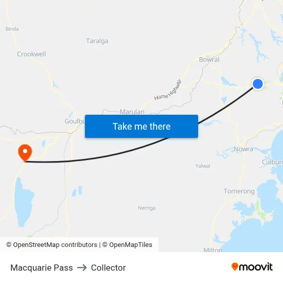 Macquarie Pass to Collector map
