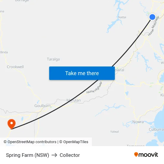 Spring Farm (NSW) to Collector map