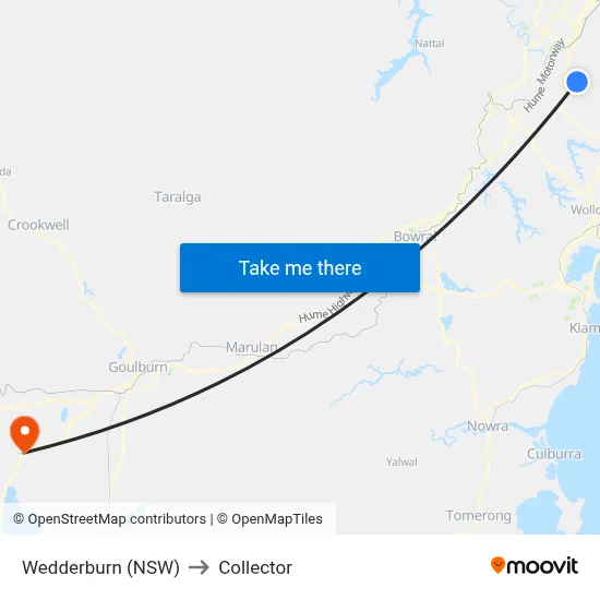 Wedderburn (NSW) to Collector map