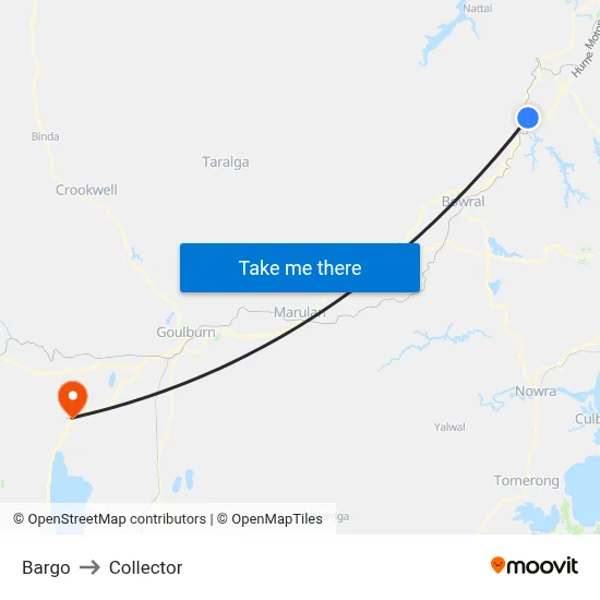 Bargo to Collector map