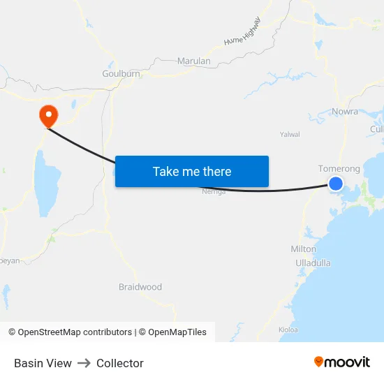 Basin View to Collector map