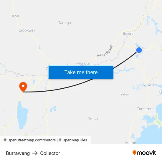 Burrawang to Collector map