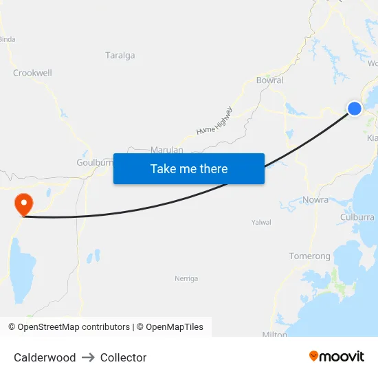 Calderwood to Collector map