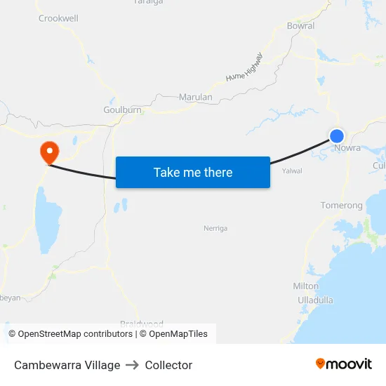 Cambewarra Village to Collector map