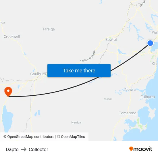 Dapto to Collector map