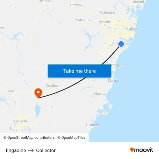 Engadine to Collector map