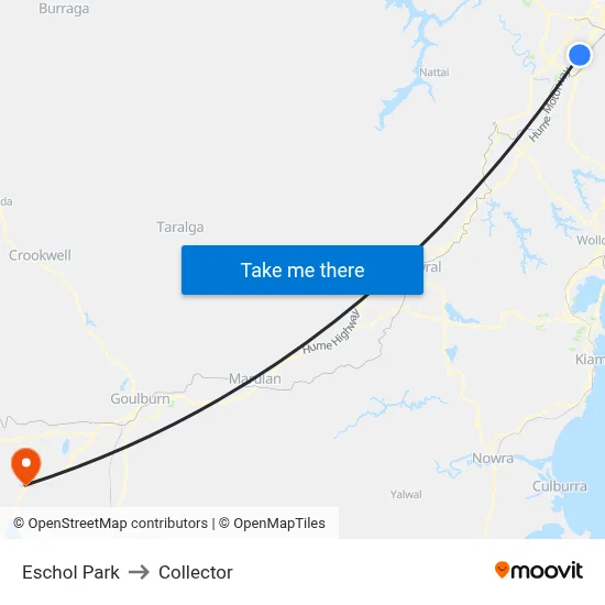 Eschol Park to Collector map