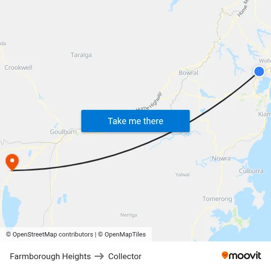 Farmborough Heights to Collector map