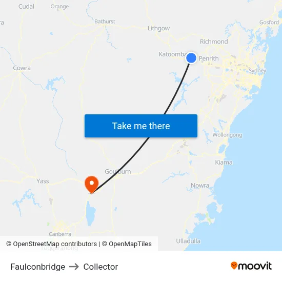 Faulconbridge to Collector map
