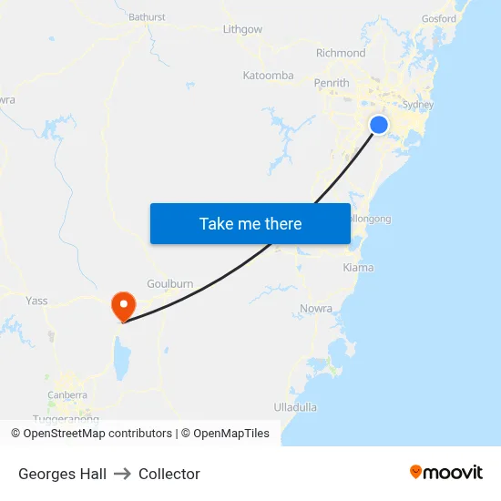 Georges Hall to Collector map