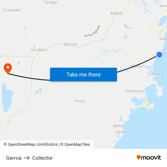 Gerroa to Collector map