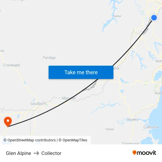 Glen Alpine to Collector map