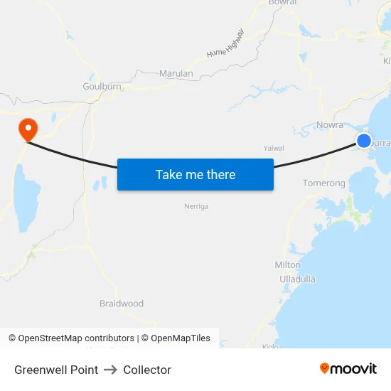 Greenwell Point to Collector map