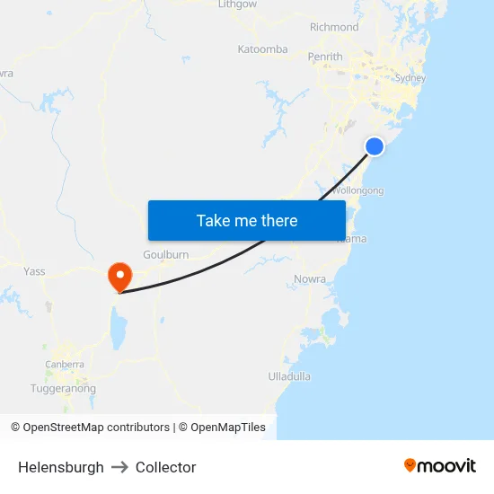 Helensburgh to Collector map