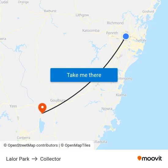 Lalor Park to Collector map