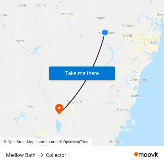 Medlow Bath to Collector map