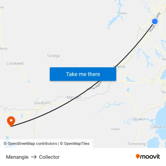 Menangle to Collector map