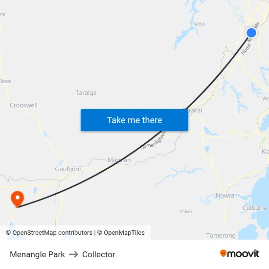Menangle Park to Collector map
