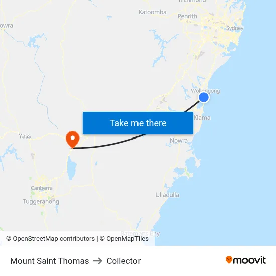 Mount Saint Thomas to Collector map