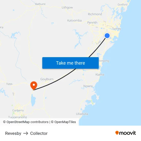 Revesby to Collector map