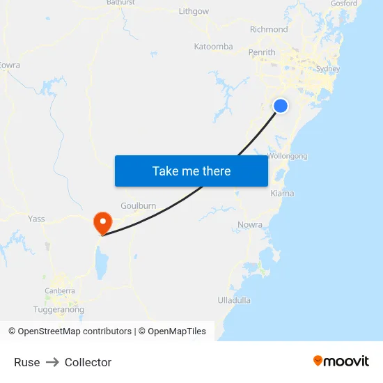 Ruse to Collector map