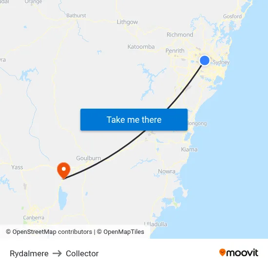 Rydalmere to Collector map