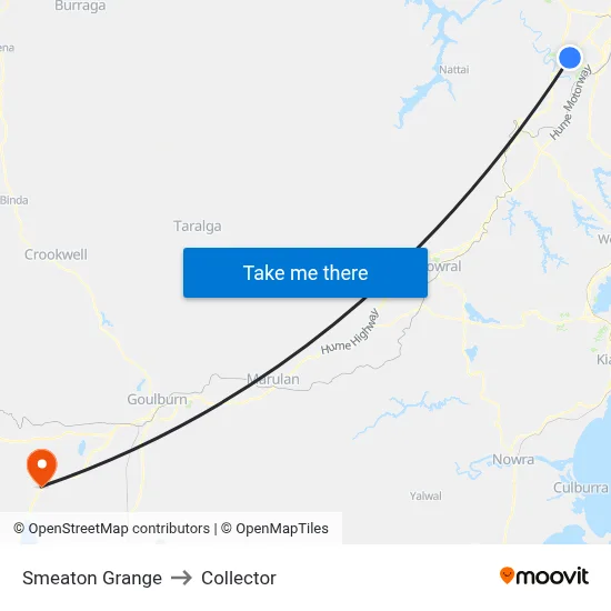 Smeaton Grange to Collector map