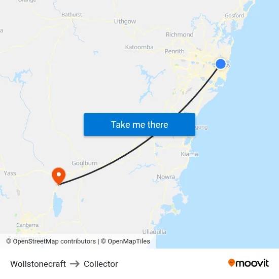 Wollstonecraft to Collector map