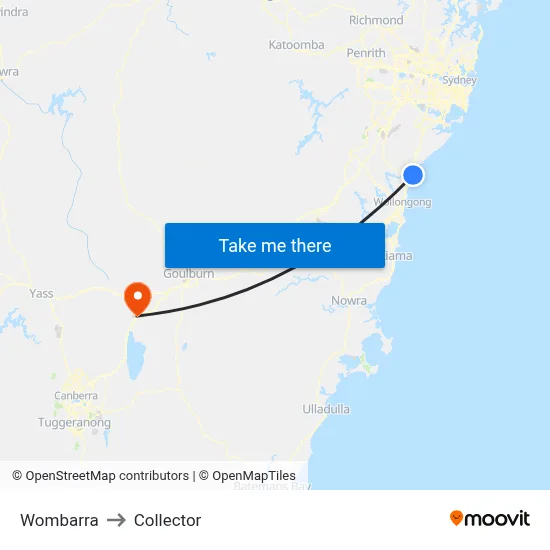 Wombarra to Collector map