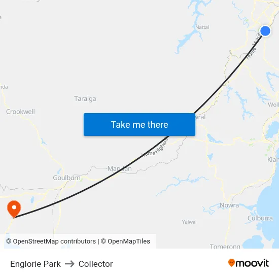 Englorie Park to Collector map