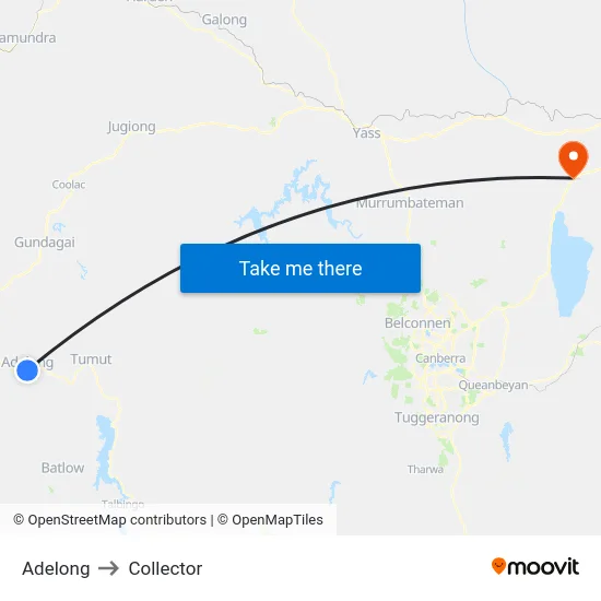 Adelong to Collector map