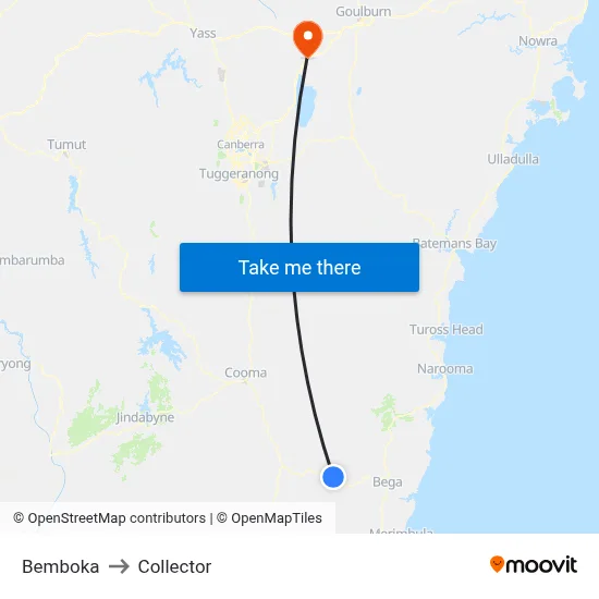 Bemboka to Collector map
