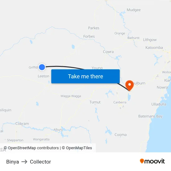 Binya to Collector map