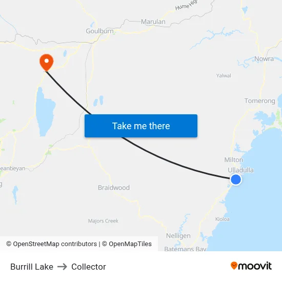 Burrill Lake to Collector map