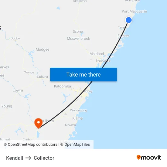 Kendall to Collector map