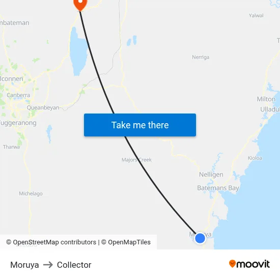 Moruya to Collector map