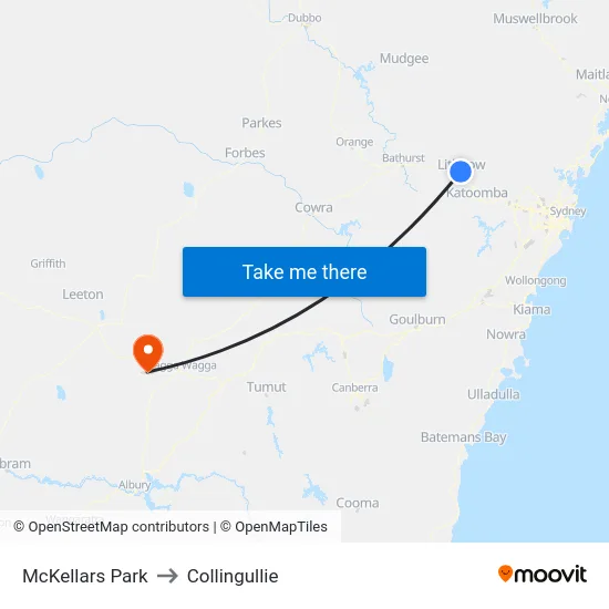 McKellars Park to Collingullie map