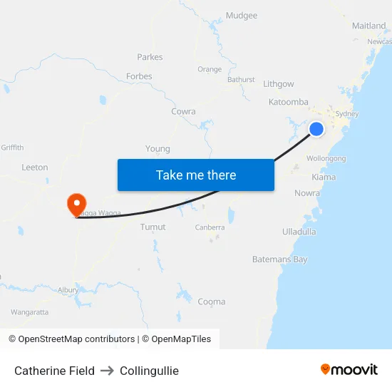 Catherine Field to Collingullie map