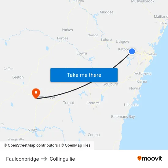 Faulconbridge to Collingullie map