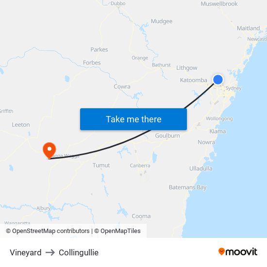 Vineyard to Collingullie map