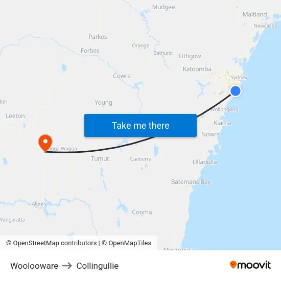 Woolooware to Collingullie map