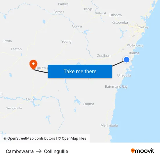 Cambewarra to Collingullie map