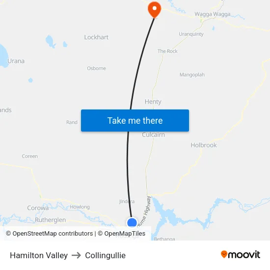 Hamilton Valley to Collingullie map