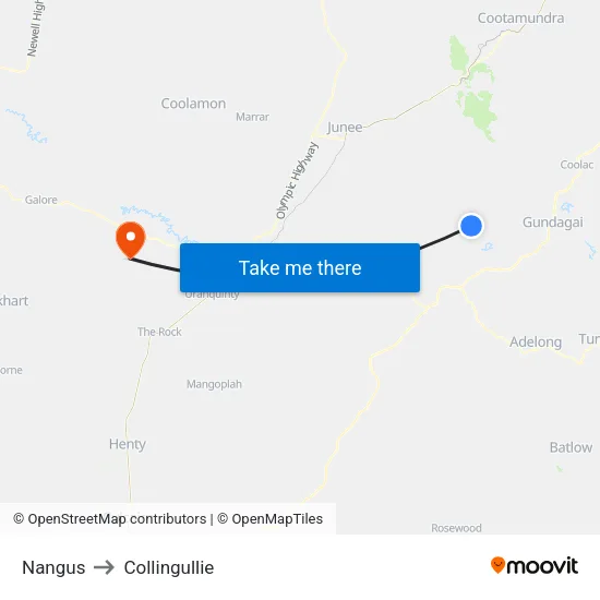 Nangus to Collingullie map
