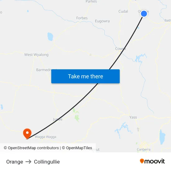 Orange to Collingullie map