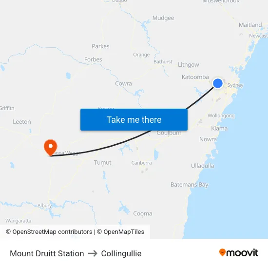 Mount Druitt Station to Collingullie map