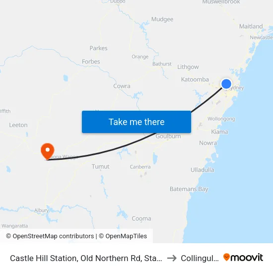 Castle Hill Station, Old Northern Rd, Stand C to Collingullie map