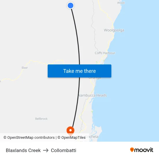 Blaxlands Creek to Collombatti map