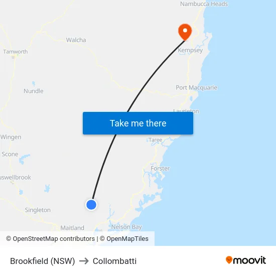 Brookfield (NSW) to Collombatti map